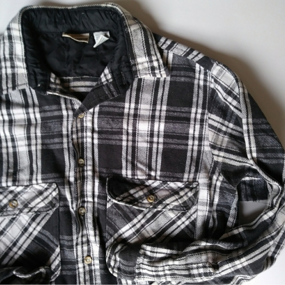 Vintage Black Plaid Thick Long Sleeve - Picture 2 of 9